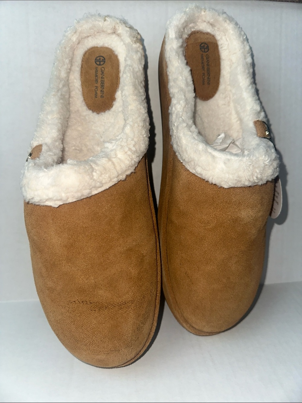 Giani Bernini Tan Suede Shearling-Lined Clog‎ Mules